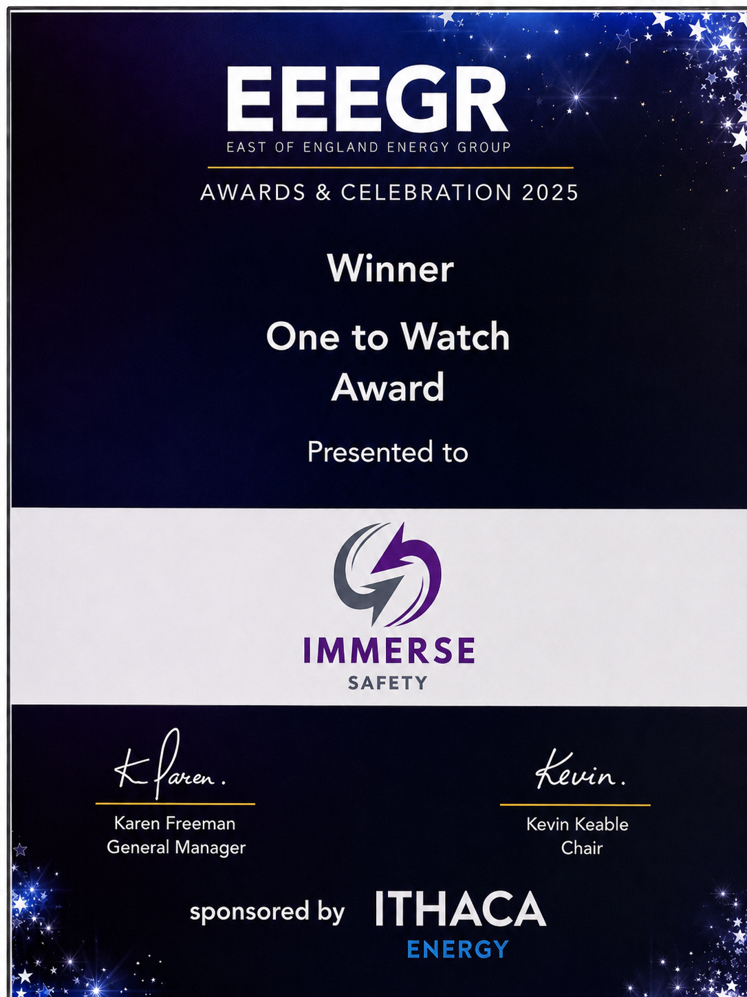 East of England Energy Group One To Watch Award 2025 badge